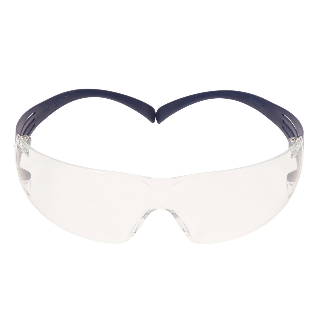 Okulary ochronne SecureFit 200, powłoka odporna na zaparowanie/zarysowanie Scotchgard (K i N), niebieskie oprawki, przezroczyste soczewki, SF201SGAF-BLU-EU - 3M