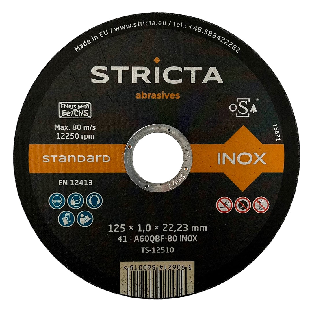 Tarcza do cięcia 125mm x 1mm x 22,23mm A60QBF Inox Standard - Stricta