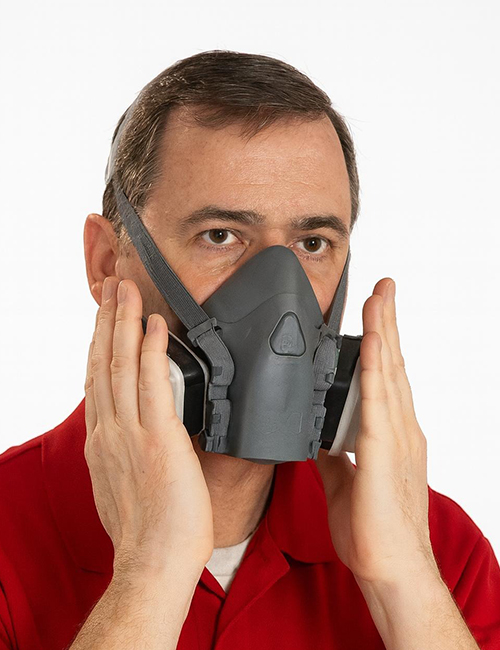 Sprawdzenie szczelności półmaski 3M na podciśnienie